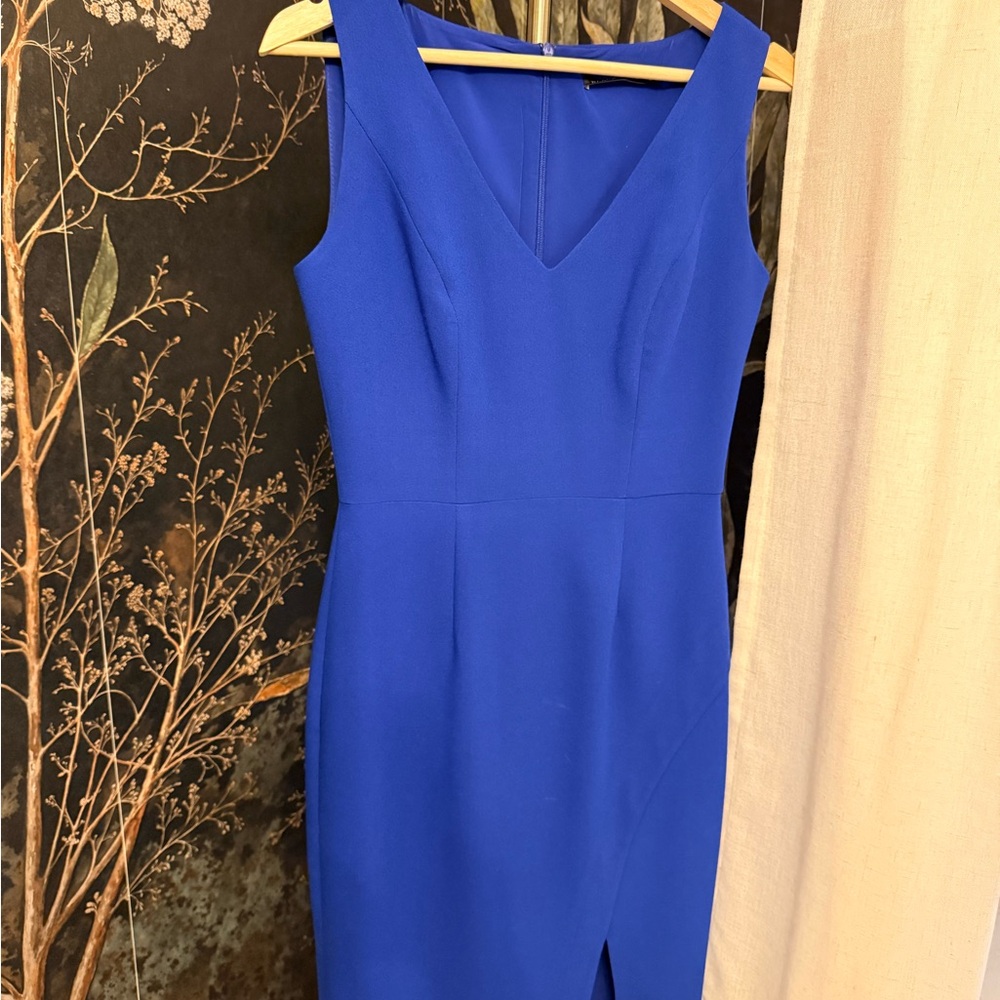 Black Halo Royal Blue Midi Dress